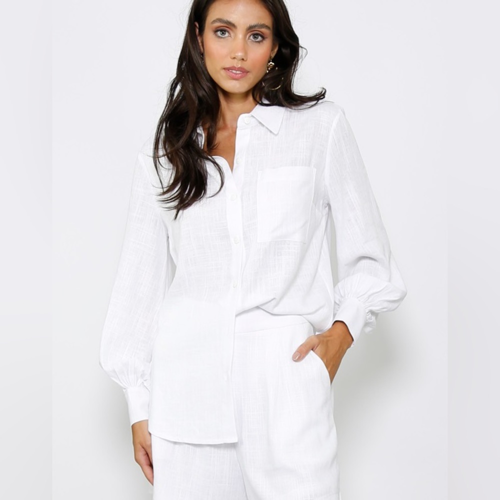 White linen dress shirt